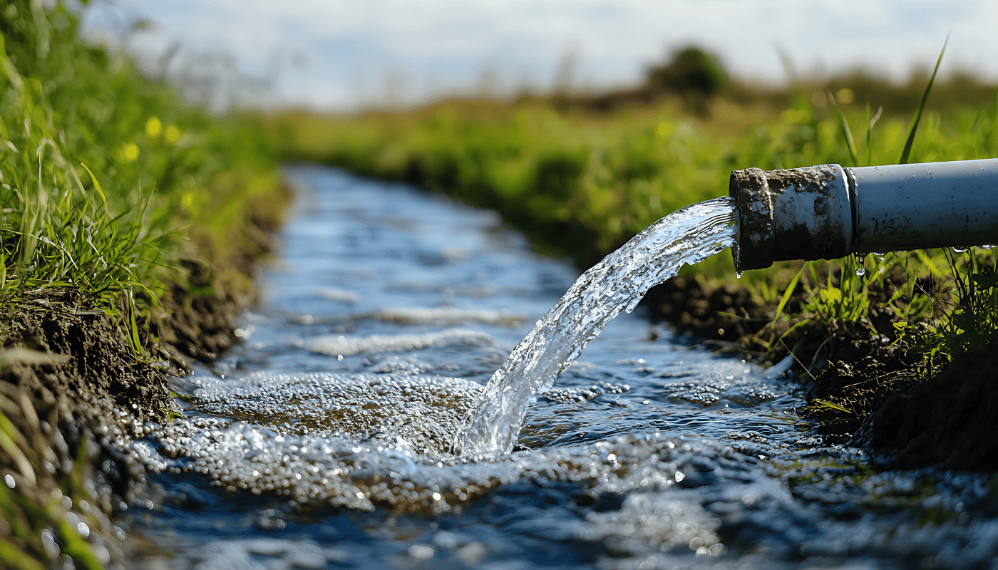 regenwaterfilter uit pijp fris schoon water